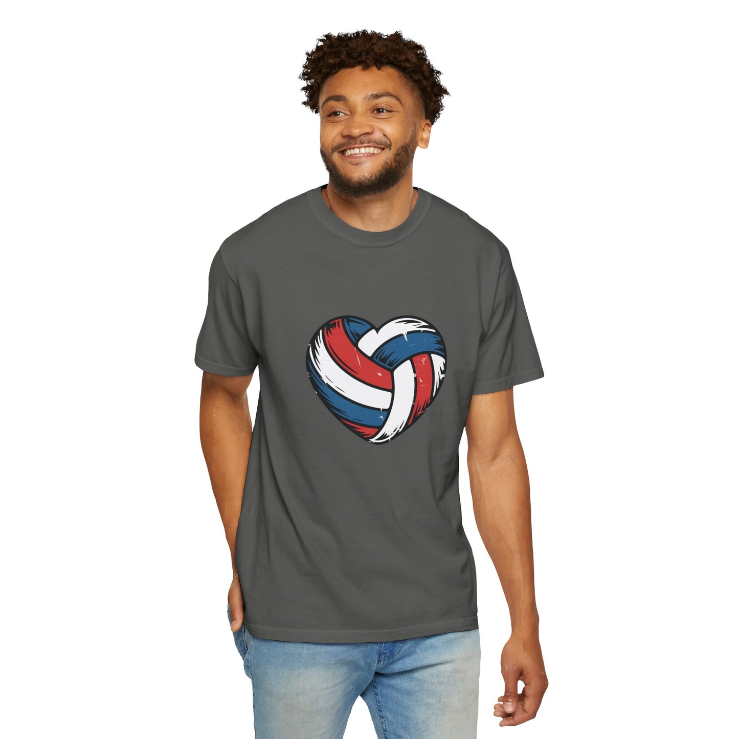 Red White & Blue Volleyball Heart
