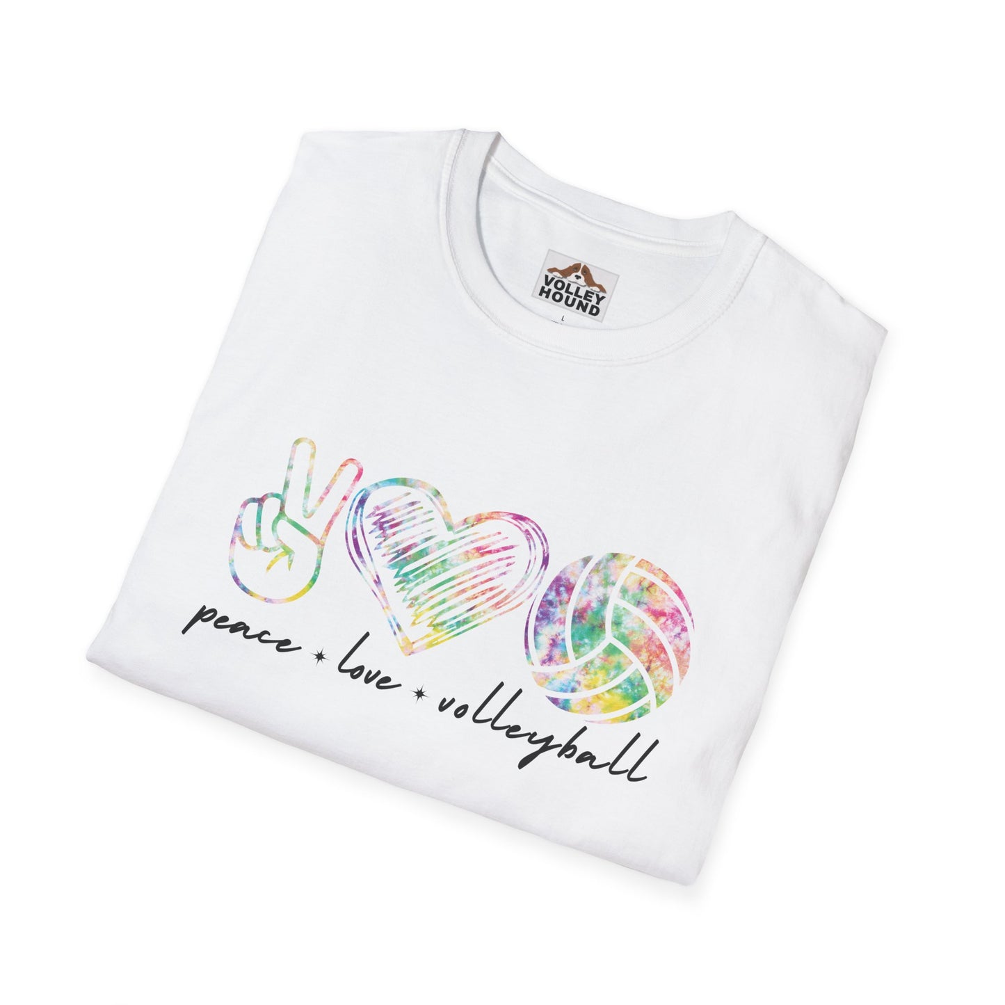 Peace Love and Volleyball - Tie Dye Logo