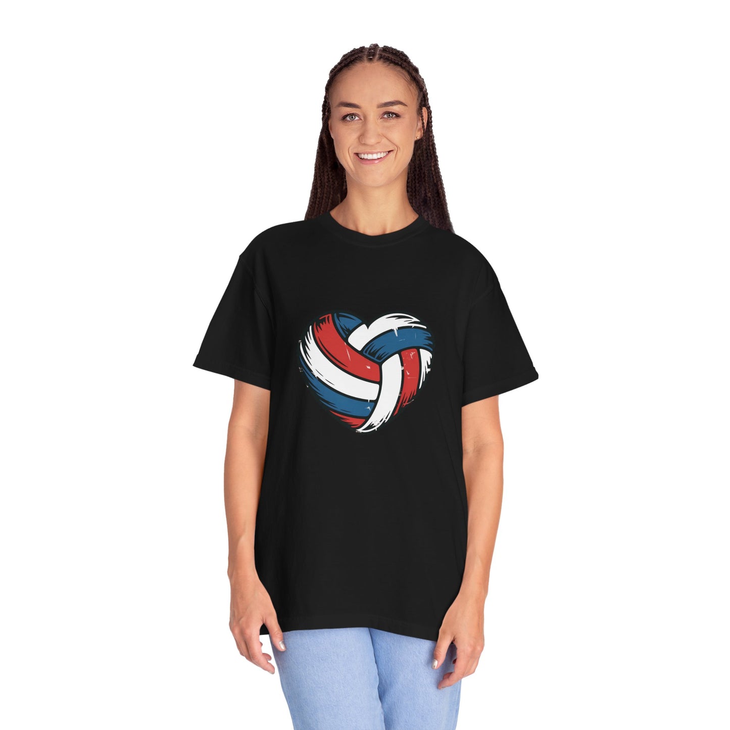 Red White & Blue Volleyball Heart