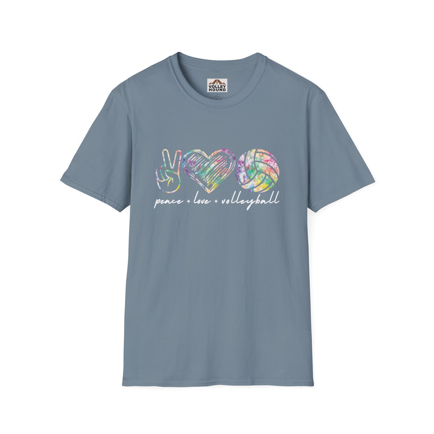 Peace Love and Volleyball - Tie Dye Logo