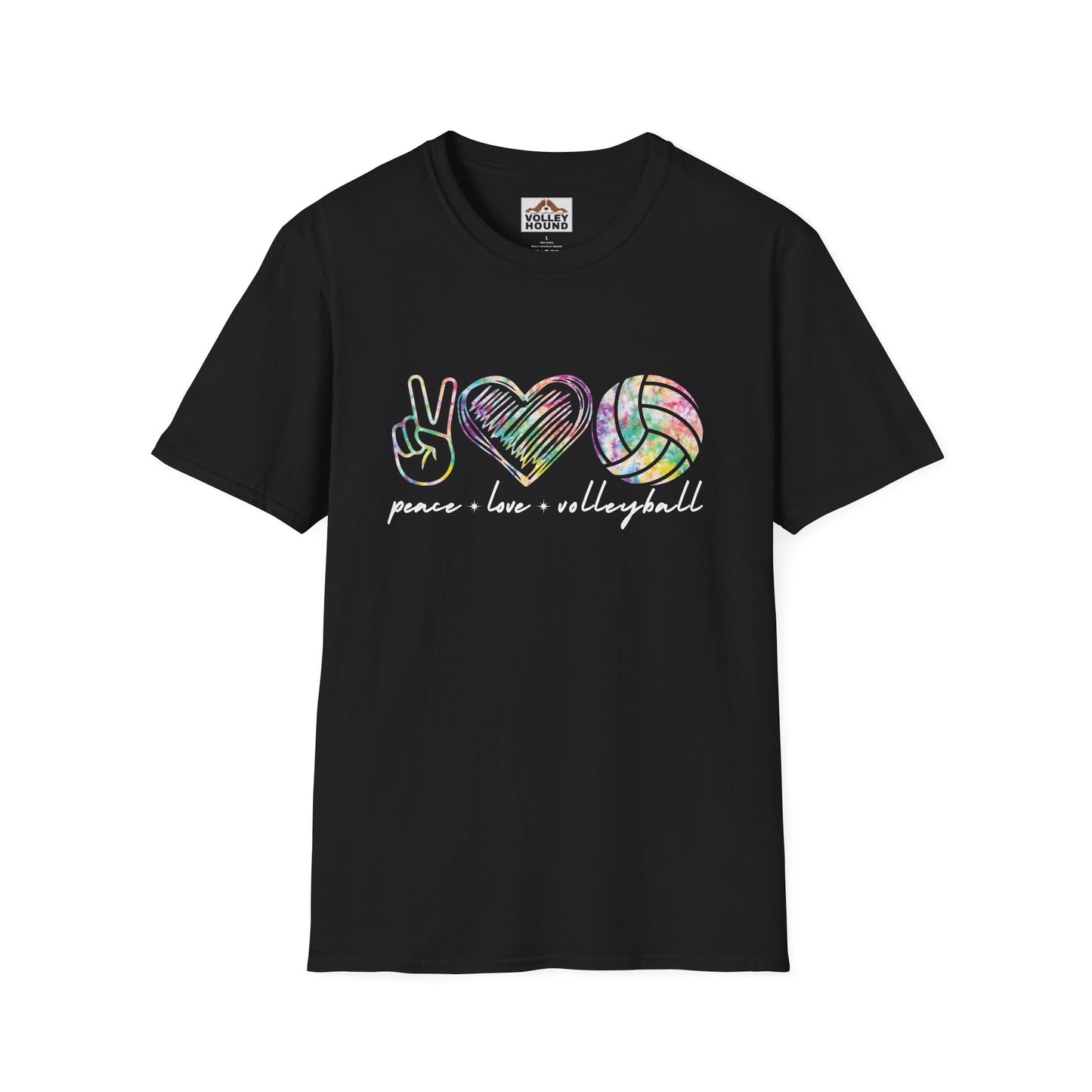 Peace Love and Volleyball - Tie Dye Logo