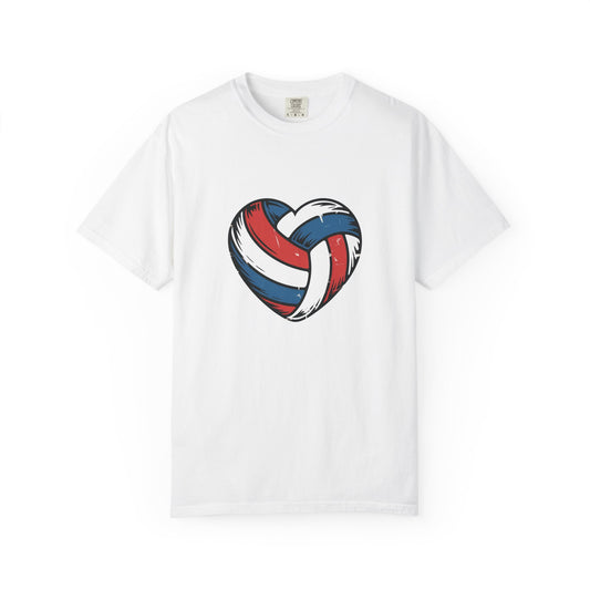 Red White & Blue Volleyball Heart