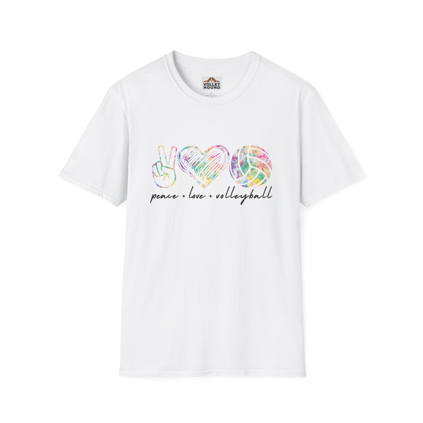 Peace Love and Volleyball - Tie Dye Logo