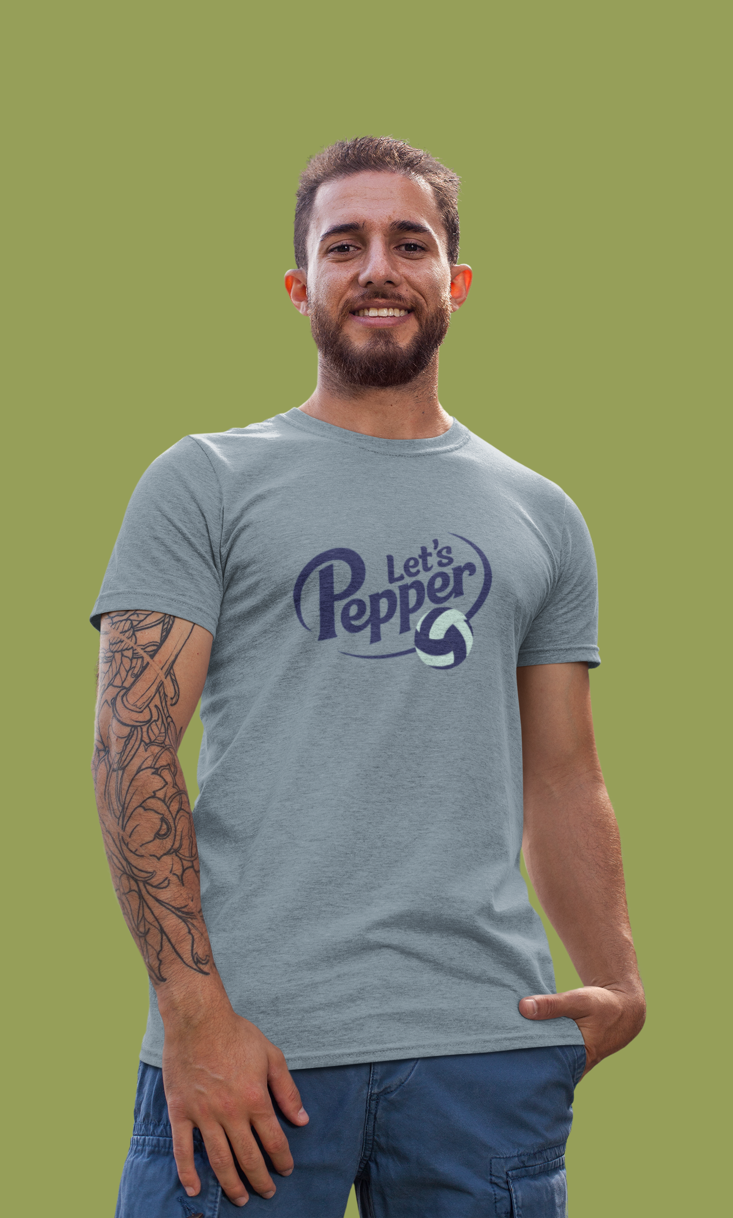 Let's Pepper Volleyball - Blue Logo